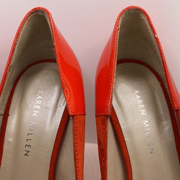 Karen Millen Orange Suede Heels - Picture 3 of 11